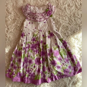 Jessica Ann Toddler Girl Purple Floral Print Dress size 4